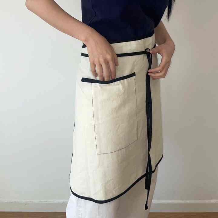 リネン ハーフエプロン ivory
