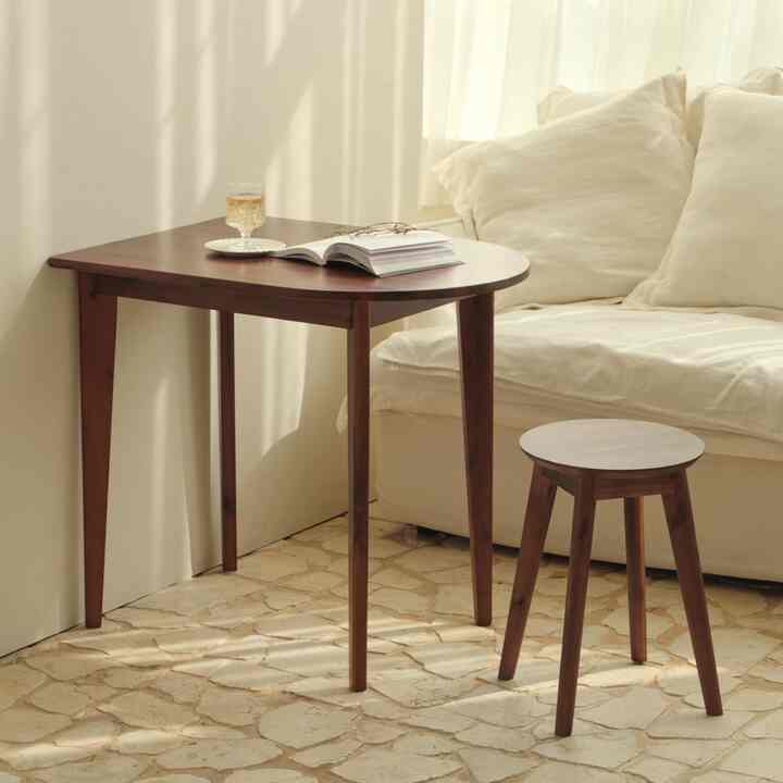 CINEMA ウッド 半楕円 テーブル 80cm