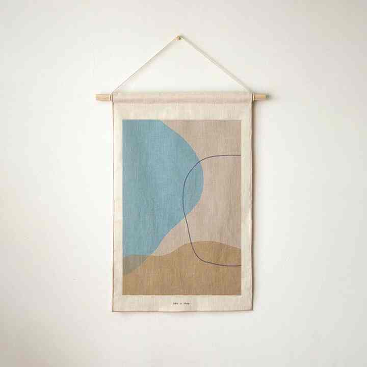 リネン ファブリック ポスター 海辺