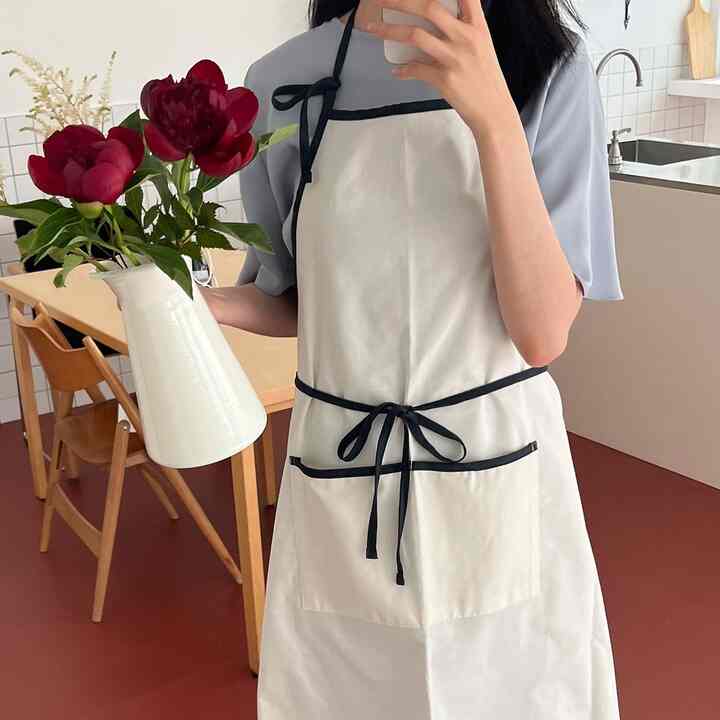 ライン ロングエプロン［2色］