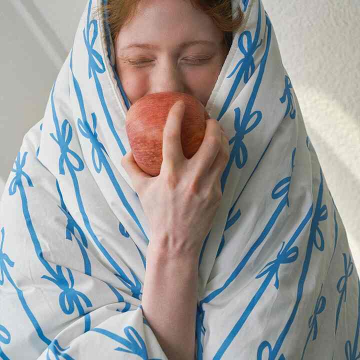 シグネチャー リボン 布団カバー ブルー［3サイズ］