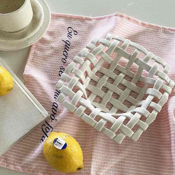 Ceramic バスケット 四角フラット