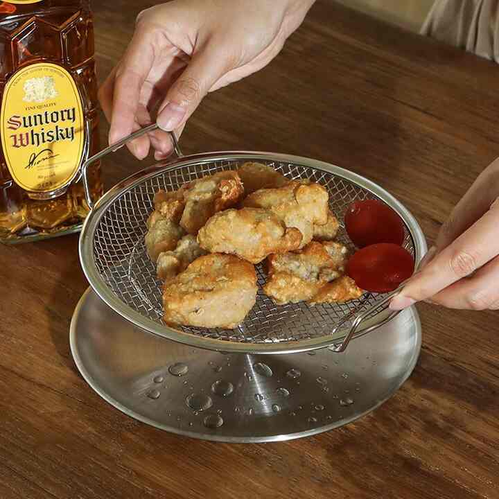 油切り網 ハンドル型＆トレー セット