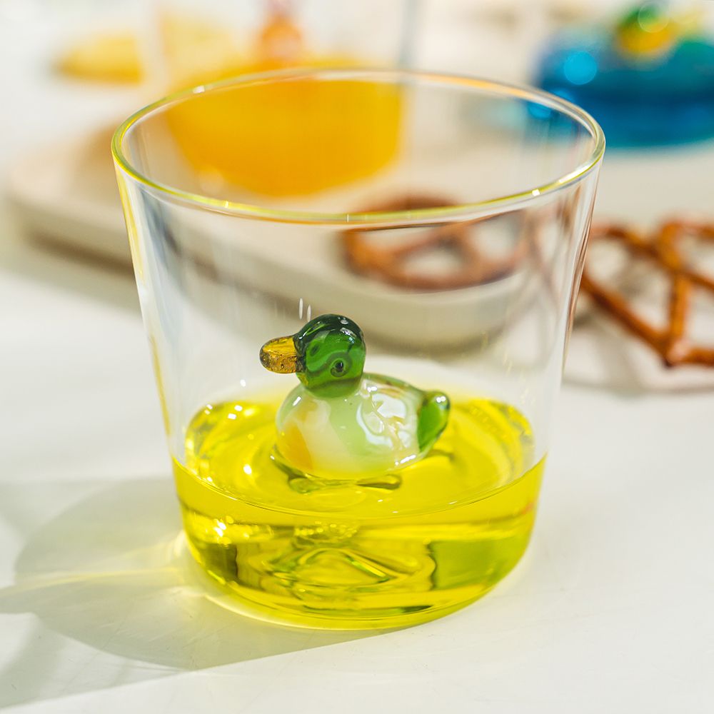 ICHENDORF Animal Farm グラスコップ 400ml カモ イエロー 耐熱・強化