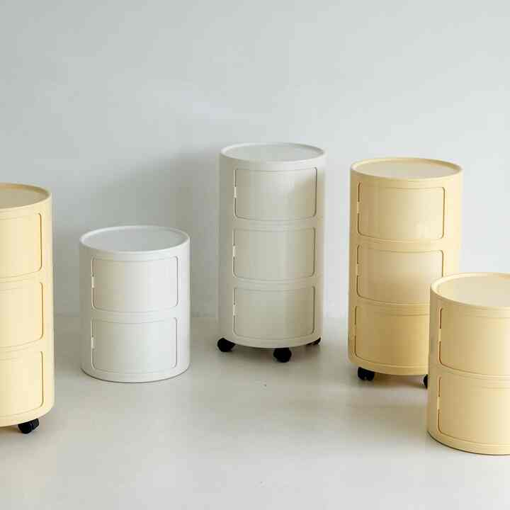 MODERN ラウンド キャビネット 2段［2色］