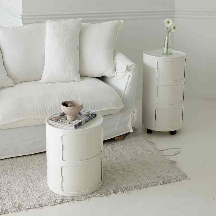 MODERN ラウンド キャビネット 3段［2色］