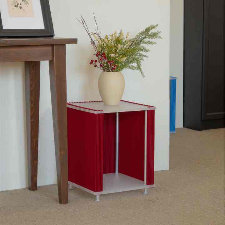 SOLE サイドテーブル 収納付き［40色］