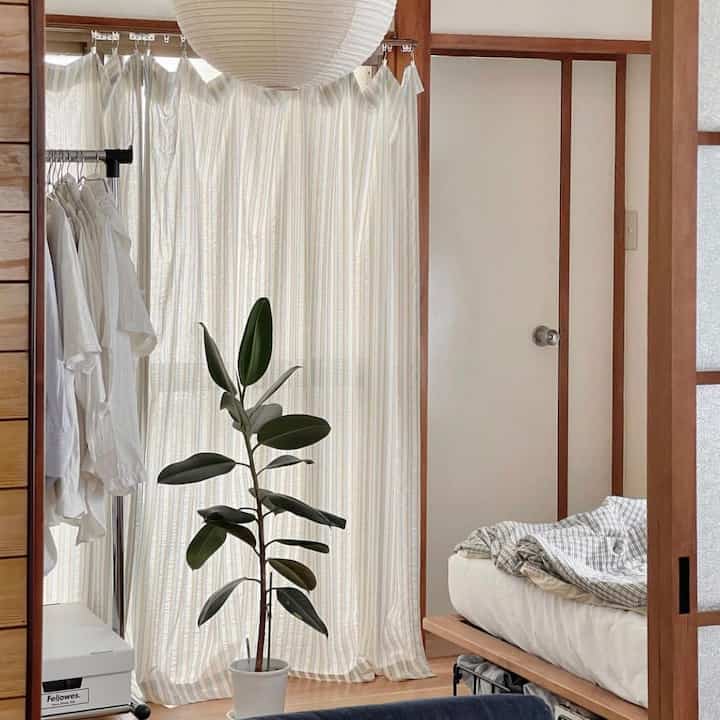 French ストライプ 目隠しカーテン［9サイズ］