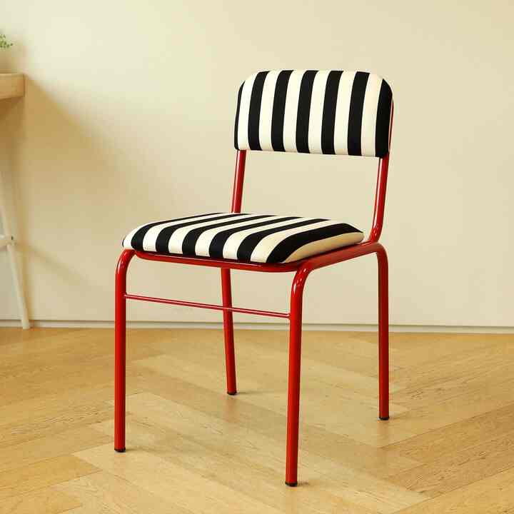 ブラック ストライプ チェア［4色］