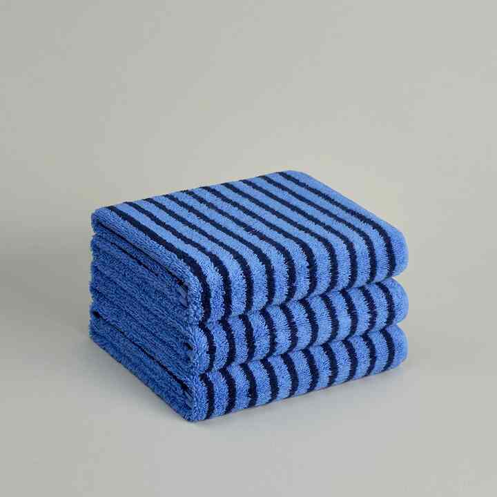 フェイスタオル 3枚セット ブルー ネイビー ストライプ