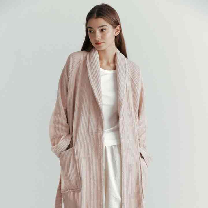 バスローブ ストライプ PIGGY PINK