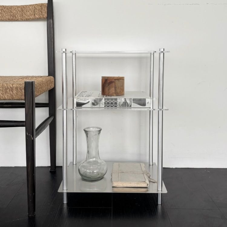 rhombus lab 6段 モジュールラック シルバー スチール 奥行き 30cm