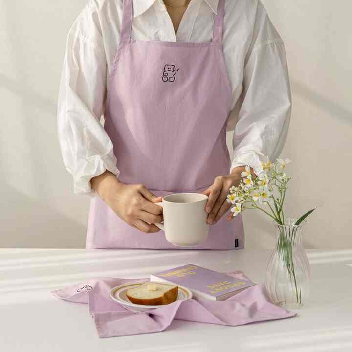 Happy Double エプロン＆キッチンクロス セット［4色］