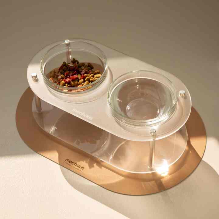 ペット用 フードボウル las'se ダブル ホワイトエディション［2サイズ］