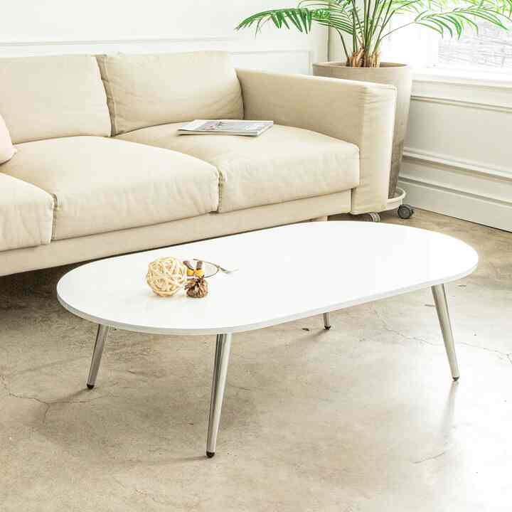woodray メイ ローテーブル［2サイズ］ ホワイト 加工木材 奥行き 58cm 
