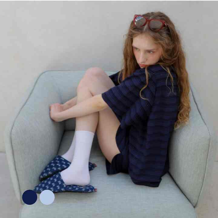 Atelier デニム リボン ルームシューズ［2色］