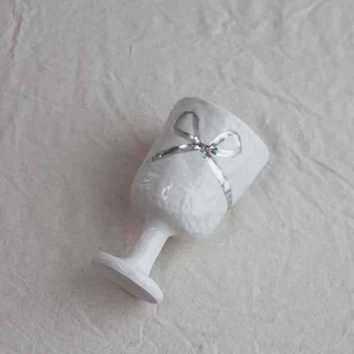 Tweed ribbon goblet silver