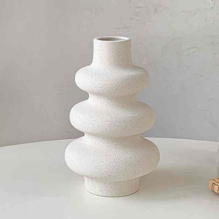 ウェーブ セラミック 花瓶［2サイズ］