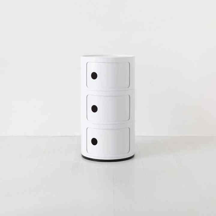 BINGEURI 円形 スライディング 収納棚 3段［5色］