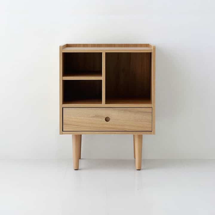 POLABO サイドテーブル 収納付き［2色］