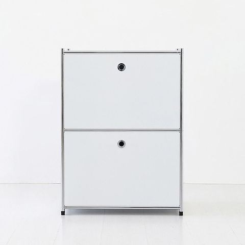MARKET B SIMPLIE 1x2 収納棚 2ドア ホワイト スチール 高さ 85cm 幅 