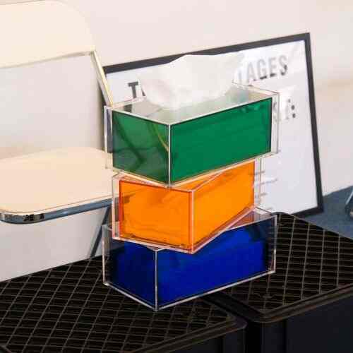 四角 アクリル ティッシュケース［3色］