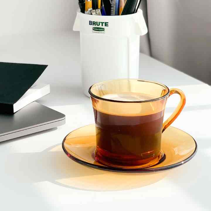 アンバー コーヒーカップ＆ソーサーセット 180ml