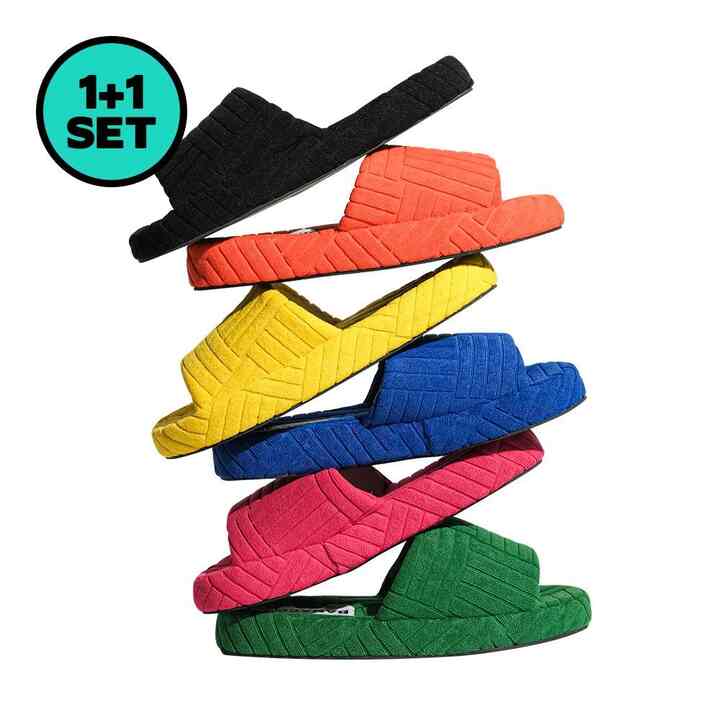 Vivid Terry ルームシューズ 2足セット［6色・2サイズ］