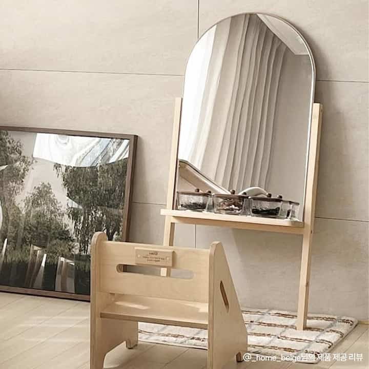 OVMAL アーチ形 ウッド ミラー