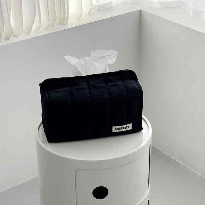 Padding ティッシュケース ブラック 長方形