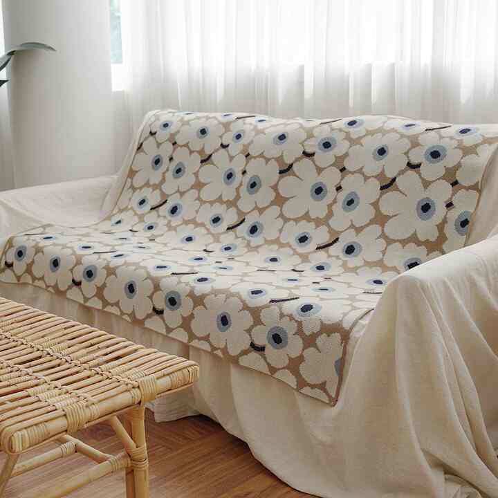 フラワーM ニット ブランケット［2色］