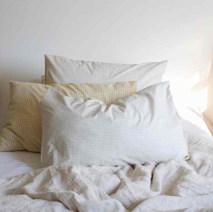 ALMOND チェック 冷感 枕カバー［2サイズ］