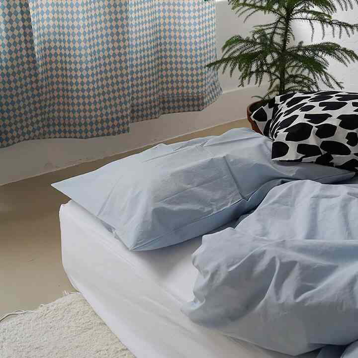 スカイブルー 無地 冷感 枕カバー［2サイズ］