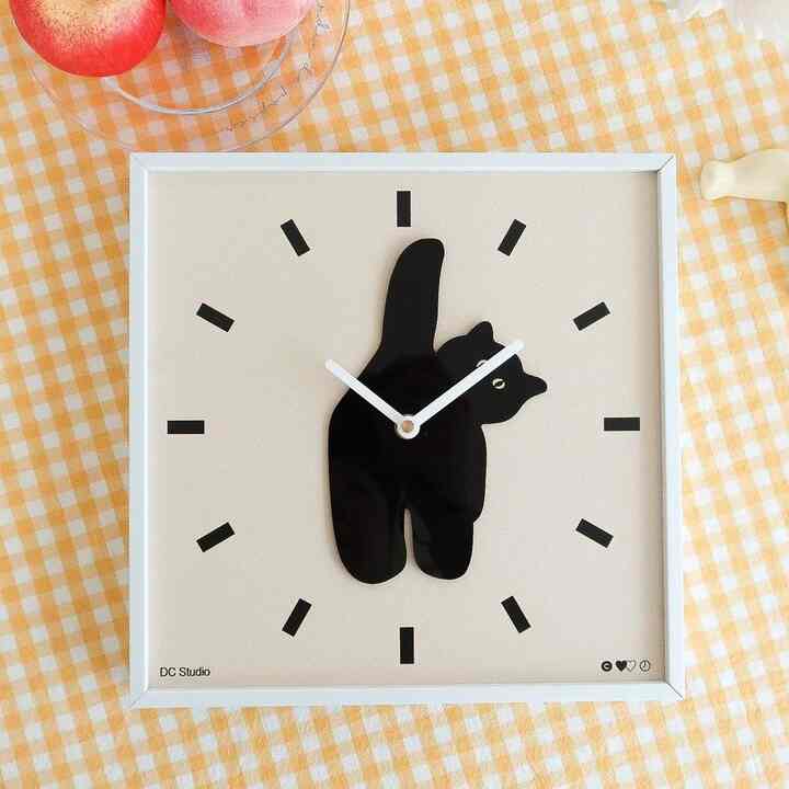 hello black cat 壁掛け時計