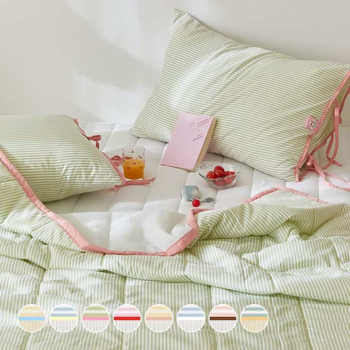 Ribbon Cake シアサッカー 夏用 冷感 カバーのいらない布団［8色・2サイズ］