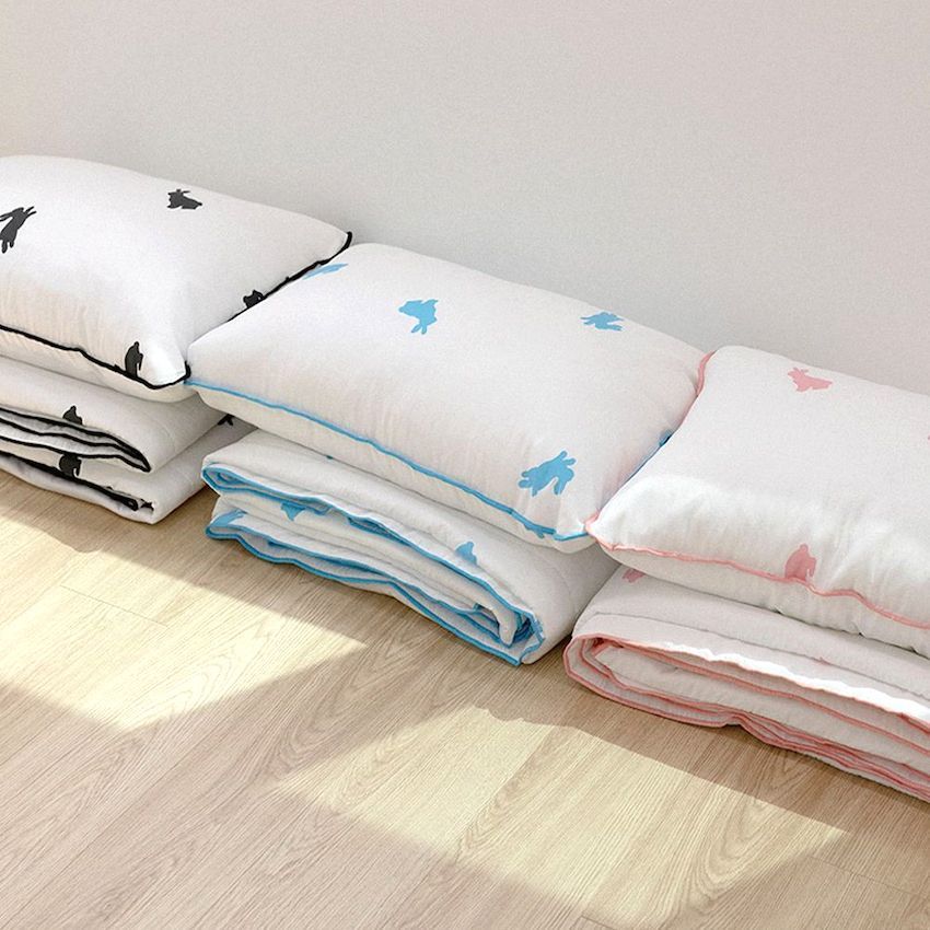 DORMOR チェリー フリル 枕カバー［2色］ ピンク ブルー サイズ（横