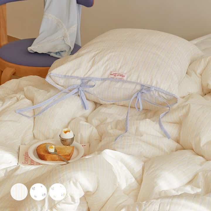 Very Kind リボン カバーのいらない布団セット［3色・3サイズ］