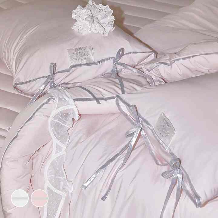 Silver Moon リボン カバーのいらない布団セット［2色・3サイズ］