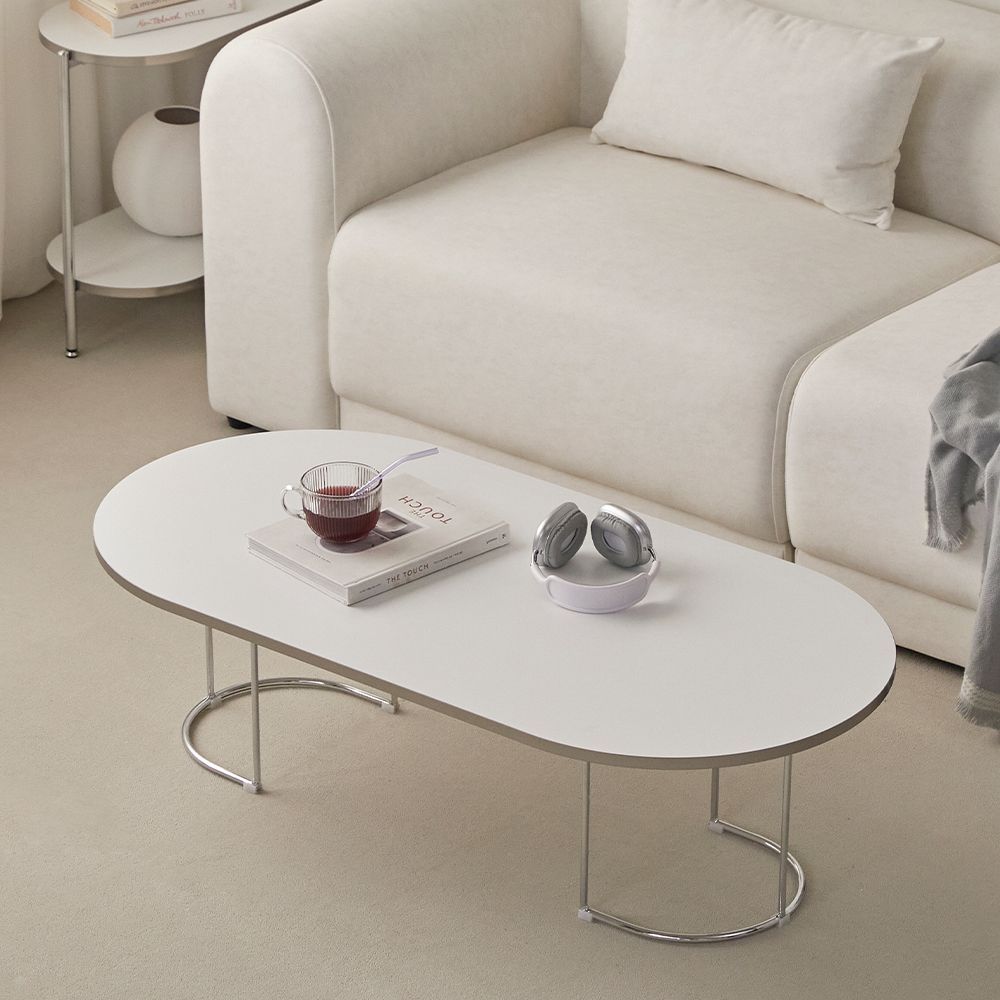 FURNICO OFF 楕円形 ローテーブル［2色・2サイズ］ ホワイト ブラウン