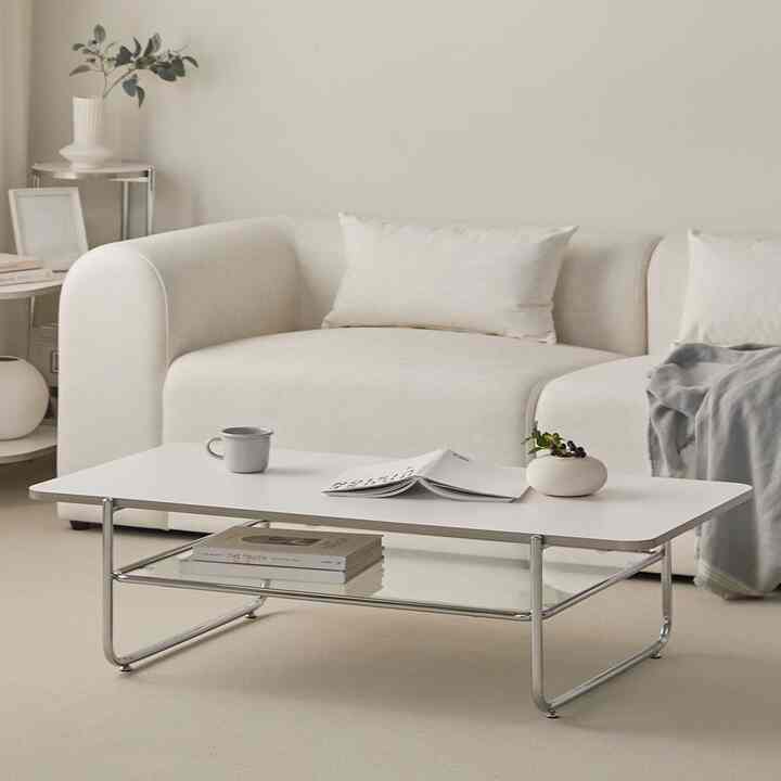 OFF 2段 四角 ローテーブル［2色・2サイズ］