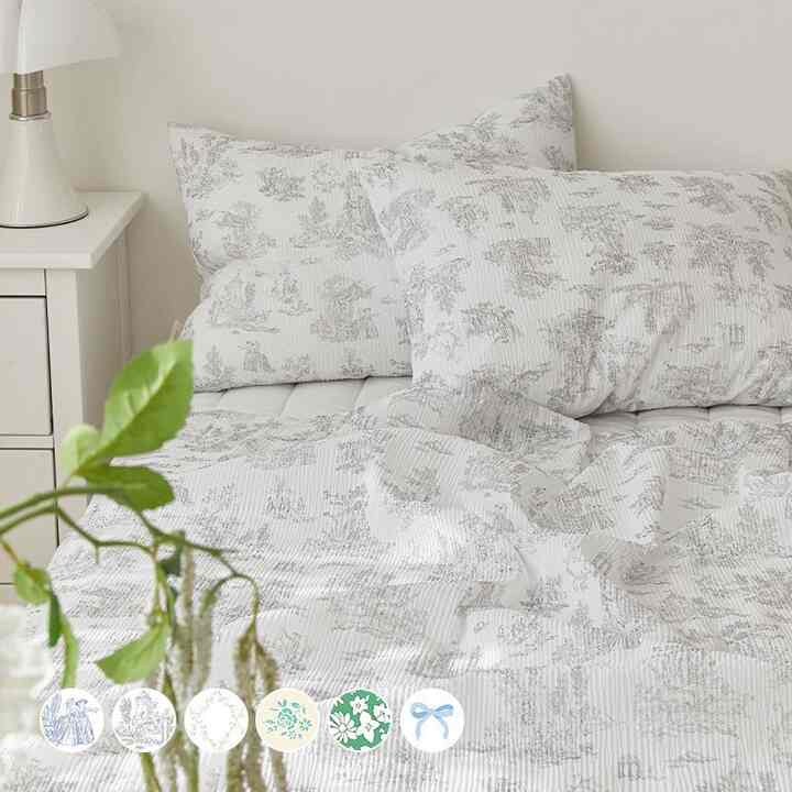 SUMMER ROMANCE シアサッカー 冷感 夏布団セット［6色・3サイズ］