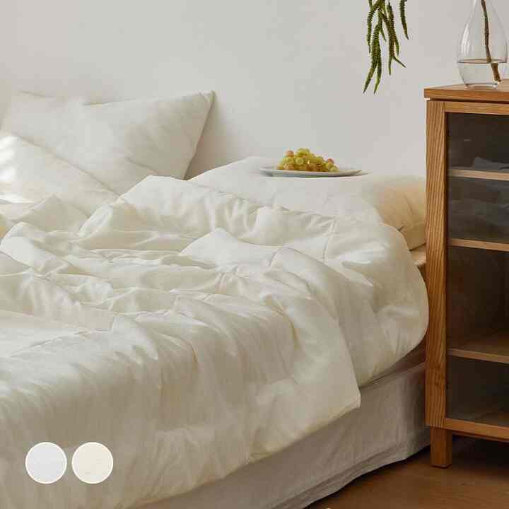 Summer Natural シアサッカー 夏用 冷感 カバーのいらない布団セット［2色・3サイズ］