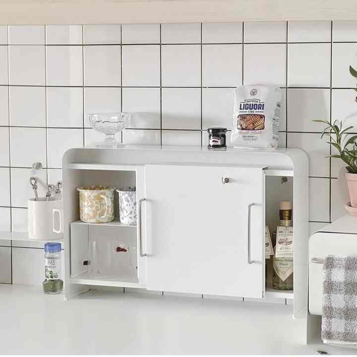 ホワイト スチール 収納ボックス 2段