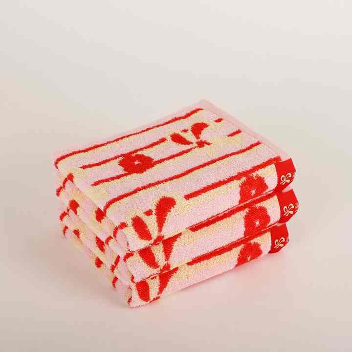 FLORAL フェイスタオル 3枚セット ストライプ