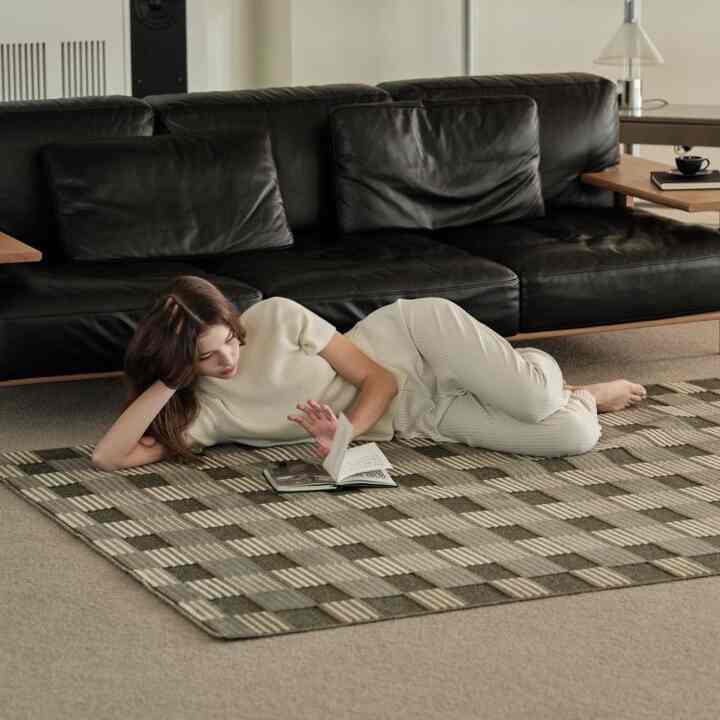 tweed vintage pile ラグ［3色・4サイズ］