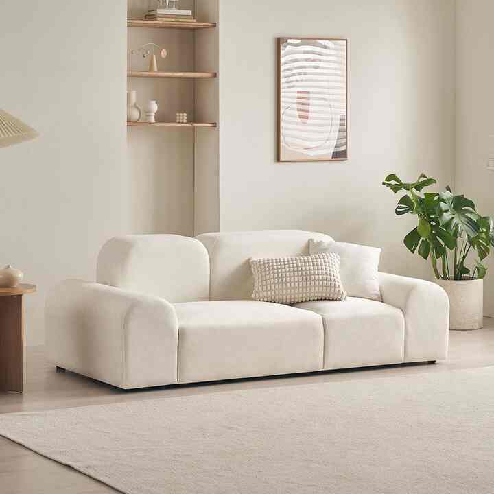 Lucy 3人掛け ファブリックソファ［2種・2サイズ］