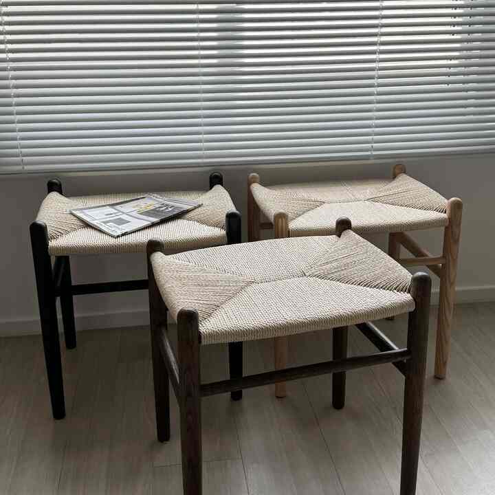 スクエア ウッド スツール［3色］