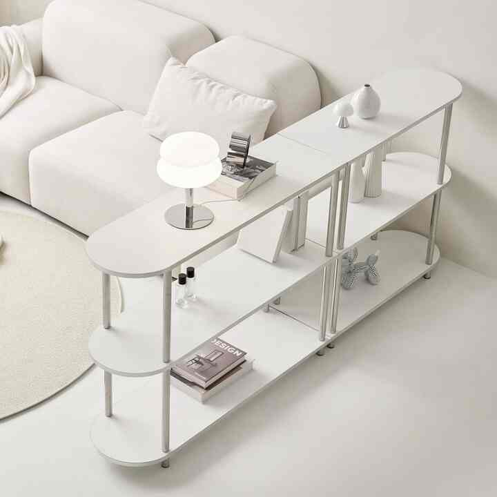 クレール ミッドセンチュリー 半楕円形 収納ラック 3段［3サイズ］