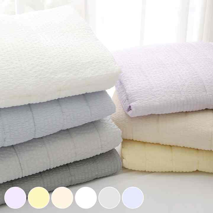 シアサッカー 夏用 ベッドパッド［6色・2サイズ］