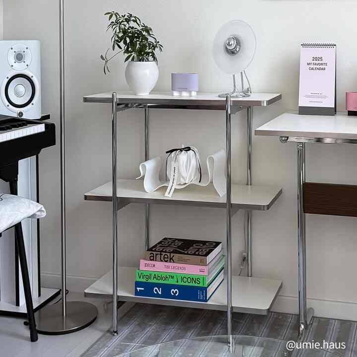 Gott Midcentury スクエア 収納ラック 3段 ホワイト 800